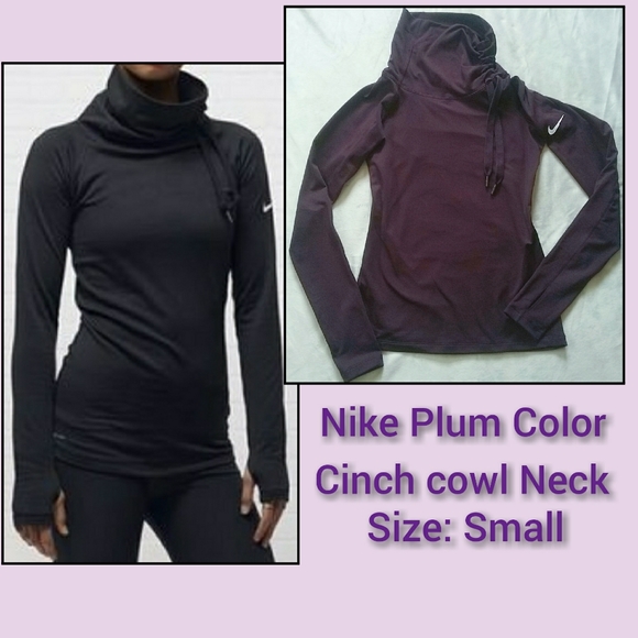 NIKE Pro NWOT Hyperwarm Cinch Neck Top Long-Sleeve Thermal Insulation - Picture 1 of 13